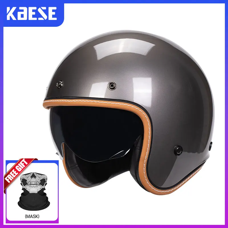 

Retro 3/4 Open Face Helmet TT&COCASCOS Jet Helmet Cafe Racer Vintage Motorcycle Racing Half Face Helmet Classic Cascos Para Moto