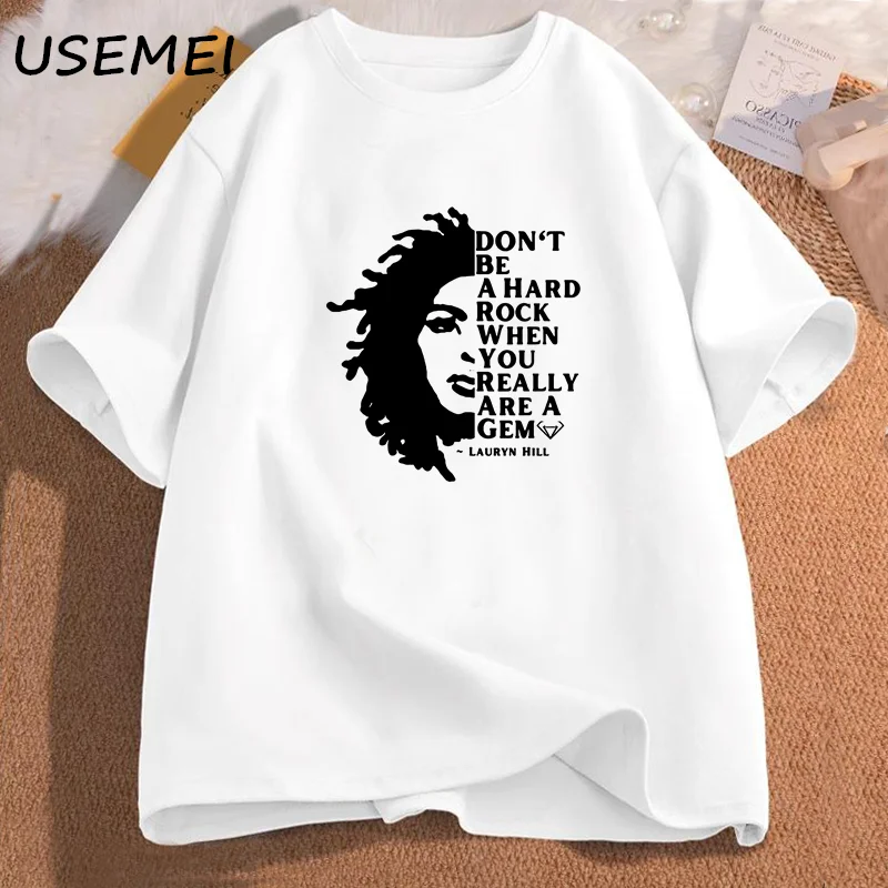 Lauryn Hill T Shirt Rap Music Cotton Short Sleeve Tees Hip Hop Music Rock Fugees Tee Streetwear Unisex Oversized Clothing Tshirt