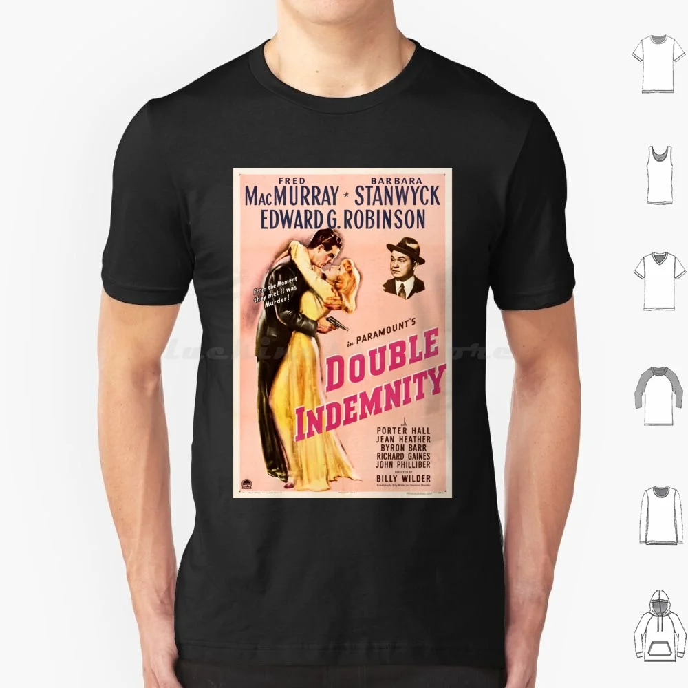 

Винтажная футболка Double Idemnity Film, большой размер, 100% хлопок, Double Indemnity Billy Wilder, 1944 кино, винтажный классический фильм