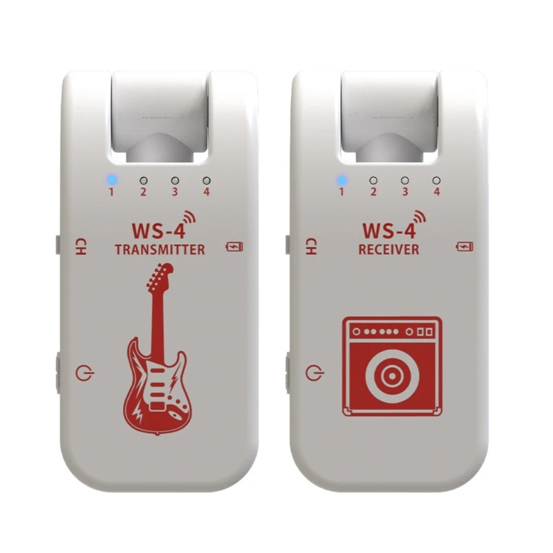 2.4GHz Wireless Guitar System Rechargeable Sound Wireless Transmitters Receiver 8 Channels Transmission Easy to Use