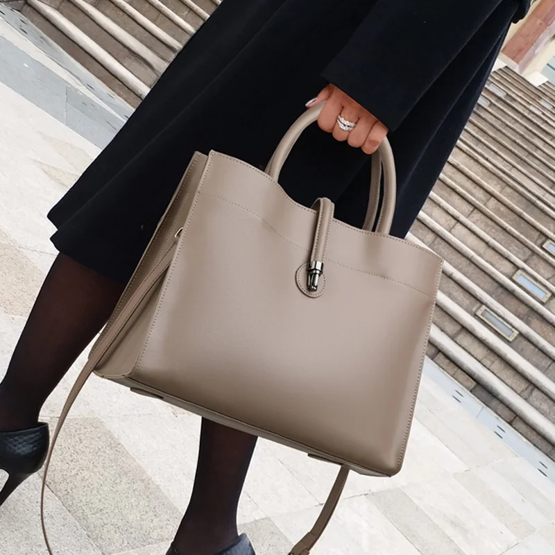 

Faionable Genuine Leather Tote Bag Women's Large Capaci Handbag Single oulder Bag Casual Simple Sle Leisure Scene
