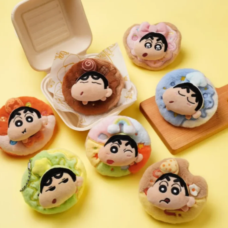 

New Original Crayon Shin Chan Donut Series Blind Box Kawaii Plush Pendant Doll Desk Decor Ornament Collctible Gifts