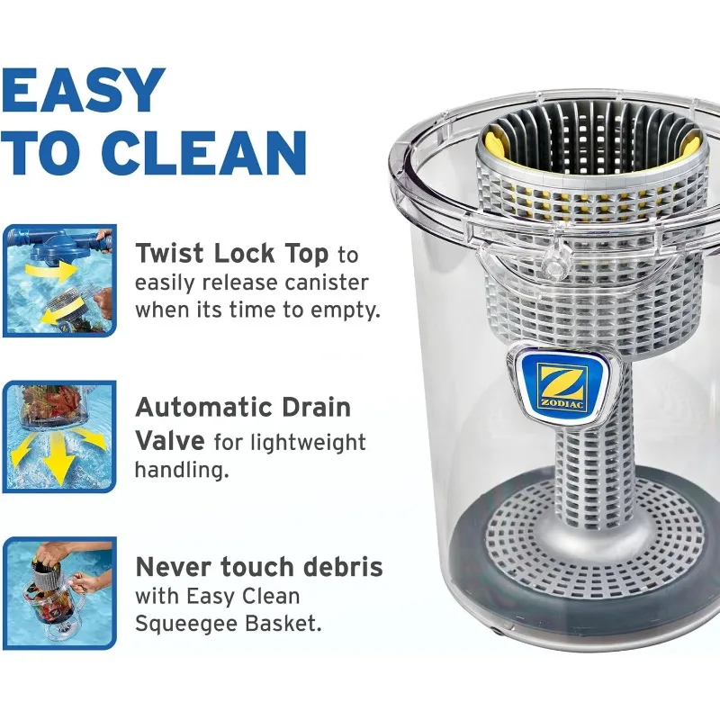 علبة صائد أوراق تنظيف حوض السباحة الأوتوماتيكية من زودياك الإعصارية