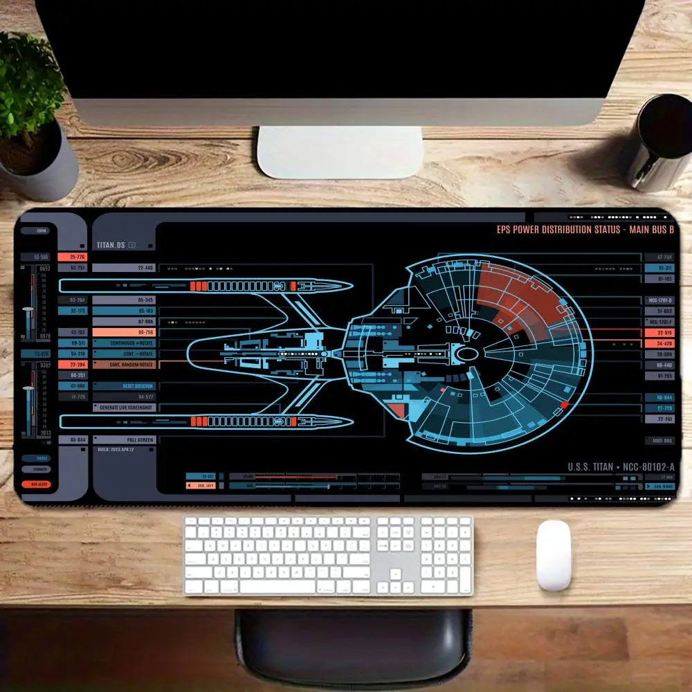 المركبة الفضائية مخطط الوسادة وسادة مكتب كبيرة ماوس الوسادة ألعاب الكمبيوتر خزانة ستار تريك لعبة مكتب الملحقات لوحة المفاتيح أنيمي الموسعة