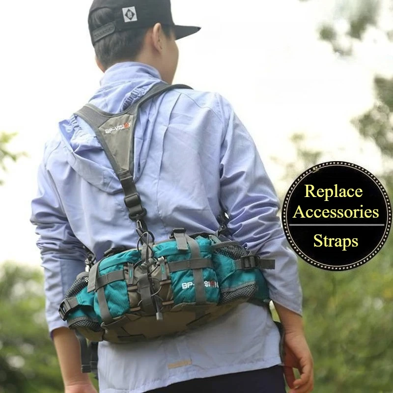 Outdoor Shoulder Harness Straps Padded Mesh Replacement For Waist Bag Fanny Pack Hiking Cycling Climbing Travel Gear Accessory