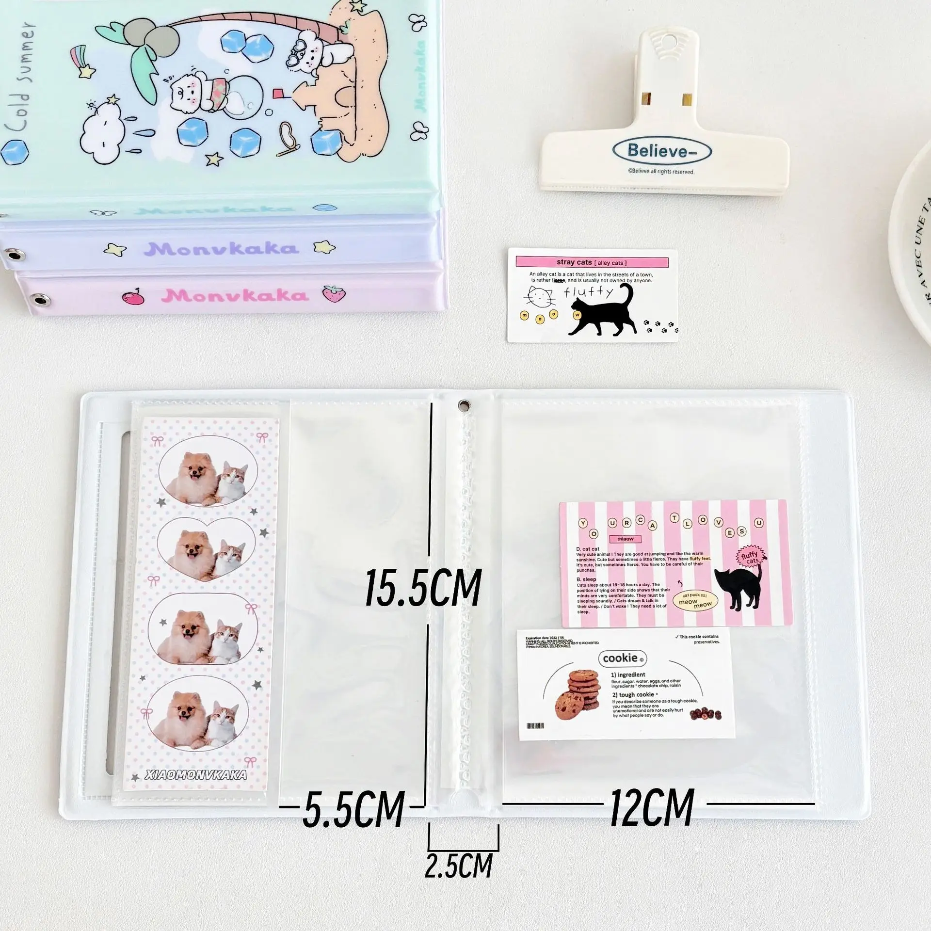 INS نمط لطيف الكرتون ألبوم صغير الحياة 4 قطع بطاقة تخزين كتاب بولارويد أربعة شبكة بطاقة الموثق حامل ملصق الصورة #4