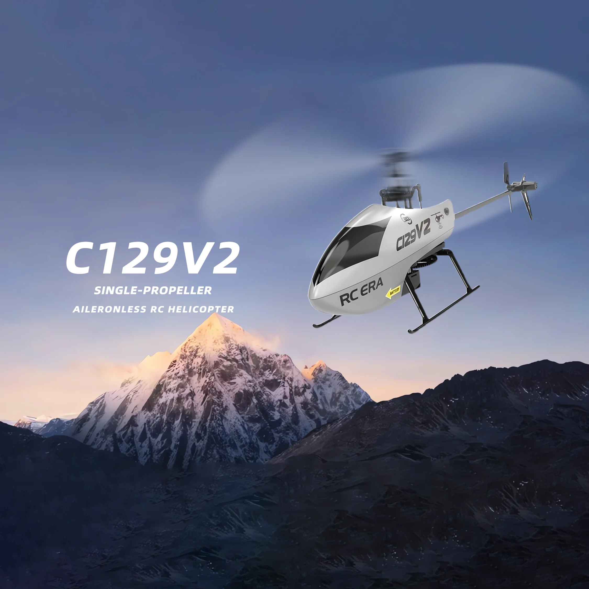 New C129 V2 RC Helicopter 6 Channel 2.4Ghz 6-axis Gyroscope 360 ° Roll Mode Without Ailerons UAV Outdoor Aircraft with Apron