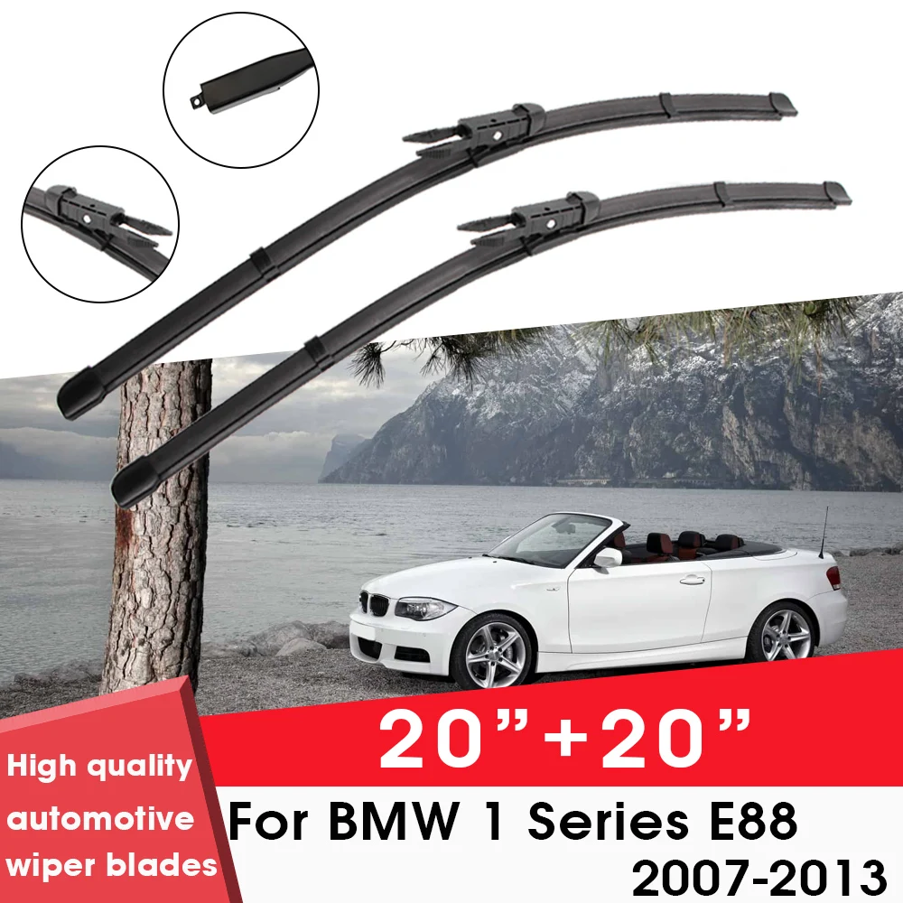 

Car Wiper Blade Blades For BMW 1 Series E88 2007-2013 20"+ 20" Windshield Windscreen Clean Naturl Rubber Cars Wipers Accessories