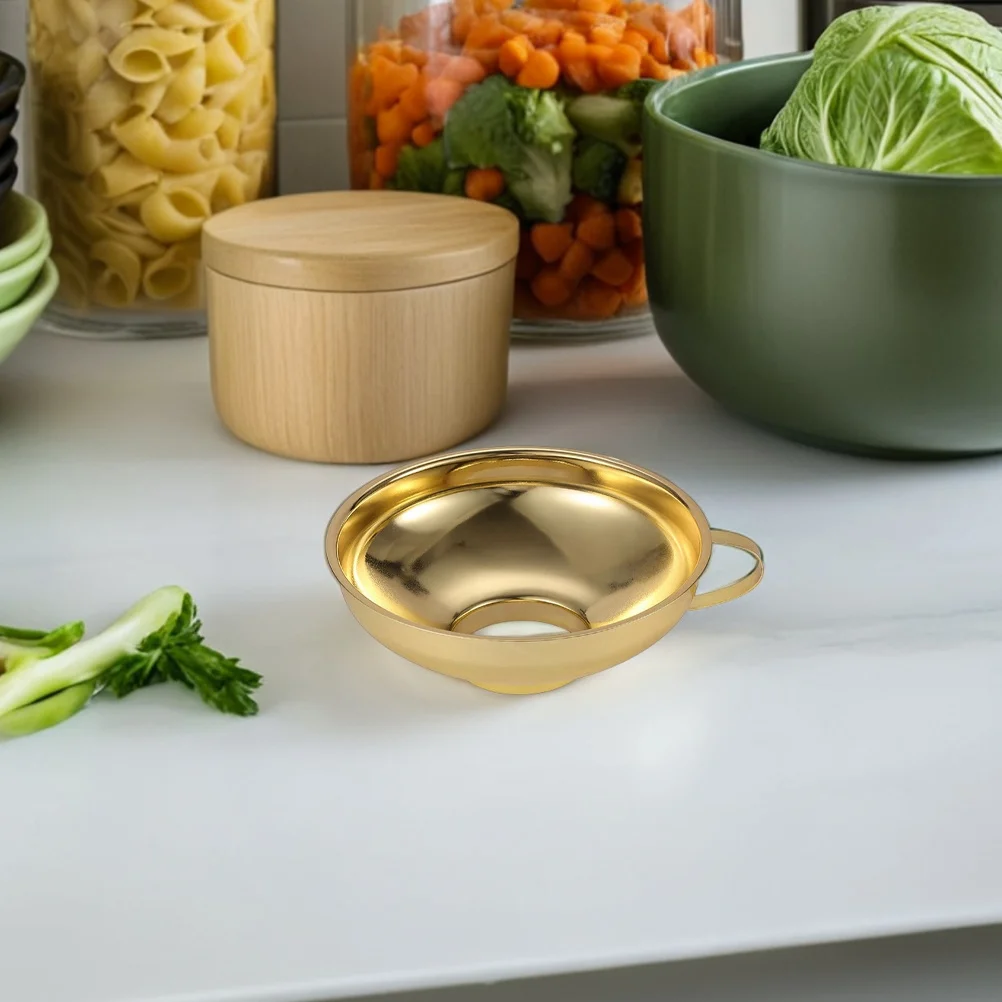 

2Pcs Stainless Steel Oil Funnel Wide Mouth Kitchen Liquid Transfer Elegant Design for Home and Professional Use