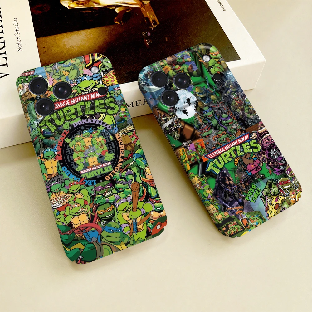 Funda para Teléfono Mutant Turtles T-TMNT para iPhone 17 16 15 14 13 12 11 Plus Pro Max, Carcasa Rígida Brillante HD, Película Protectora N-Ninja Teenage