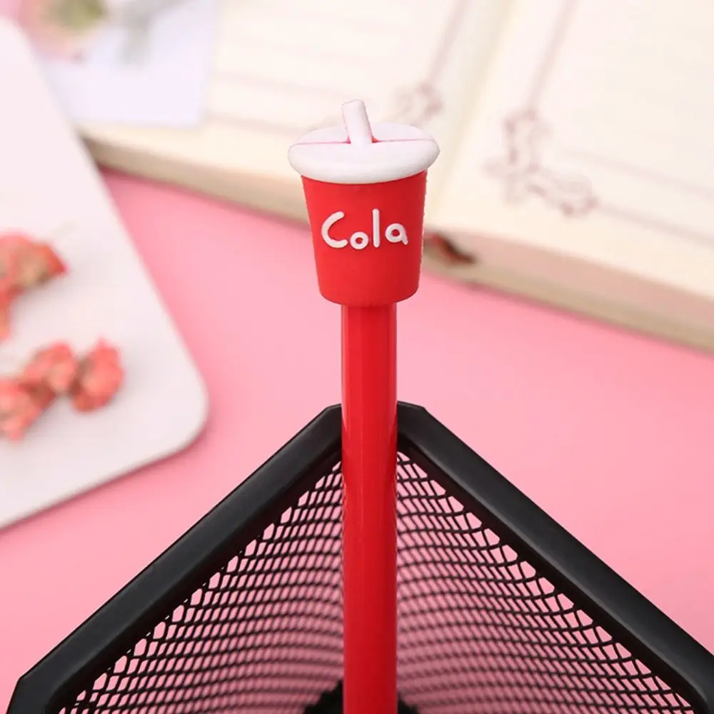 4 Pcs 0.5mm Cartoon Creative Rollerball Pen Kawaii Cola Simulation Food Gel Pen Black Ink Ice Cream Black Signature Pen Student