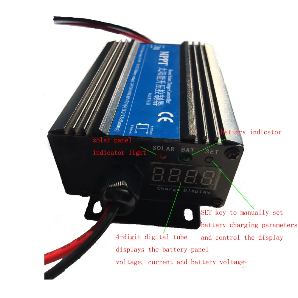 300W MPPT 24V/36V/48V/60V/72V Solar Boost Charge Controller Car Electric Vehicle Charging Voltage Regulator 97% Efficiency