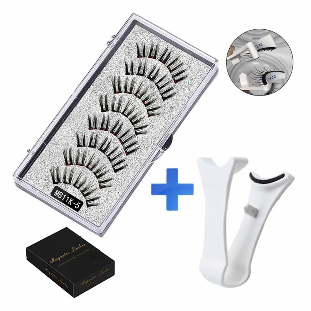 Faux cils magnétiques 3D réutilisables, 1 ensemble de 4 paires Outils d'extension de cils naturels magnétiques, cosmétique, ceinture, 5