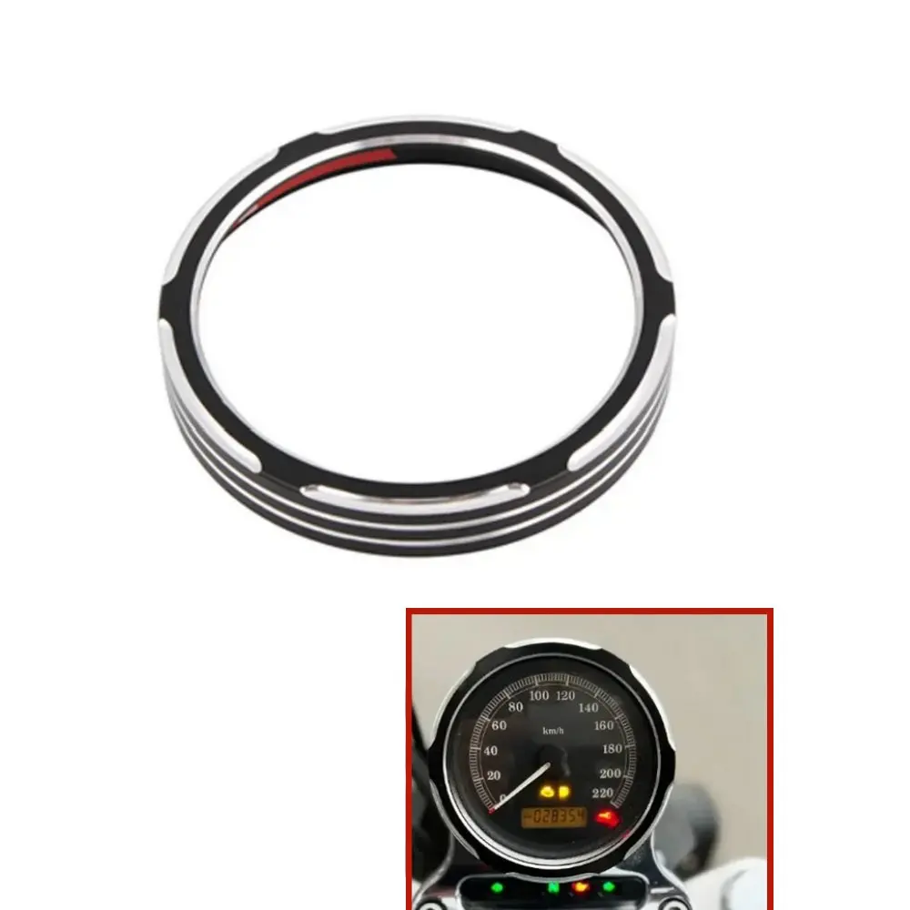 Black CNC Billet Speedometer Trim Bezel Cover For Harley Sportster 883 1200 XL XR Iron Dyna Street Bob Low Rider