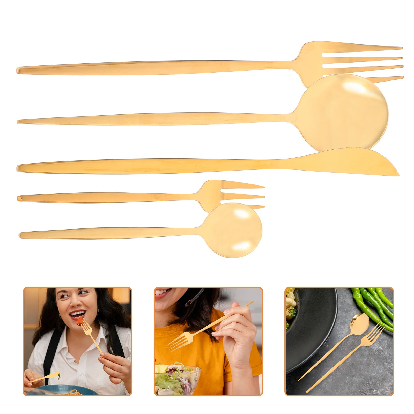 

1 Set Western Silverware Cutlery Set Stainless Steel Flatware Forks Spoons Knife for Dinner Party Wedding Kitchen Supplies