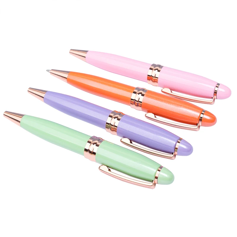 Imagem -05 - Mini Candy Color Spinning Ball Pen Bonito Curto Bolso Metal Caneta de Assinatura Portátil