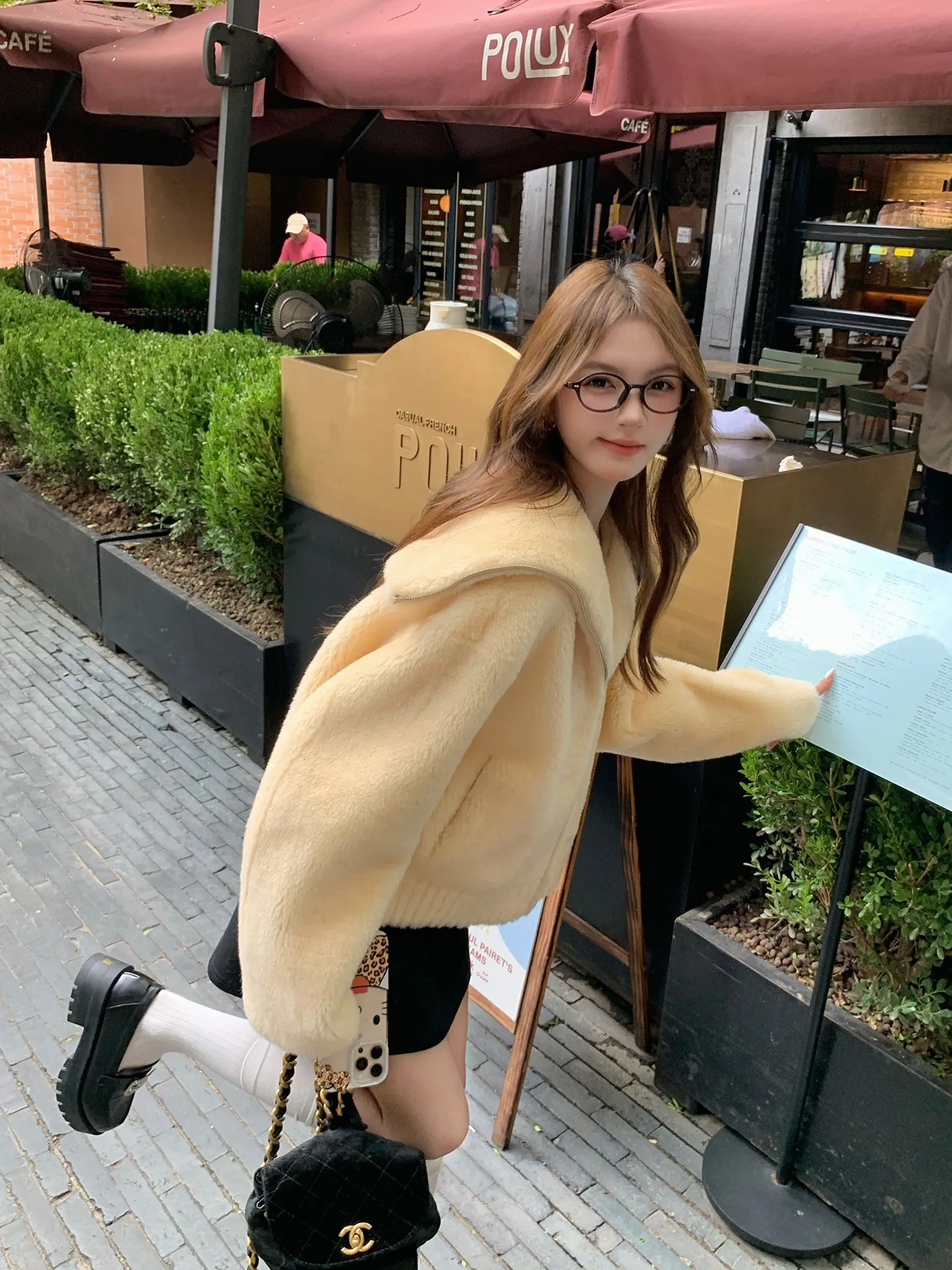 

Женское джато Miurs с мехом ягненка, темно-синий воротник, всепогодное удобное теплое пальто Sli ort, брендовое полиэстер UPFURS