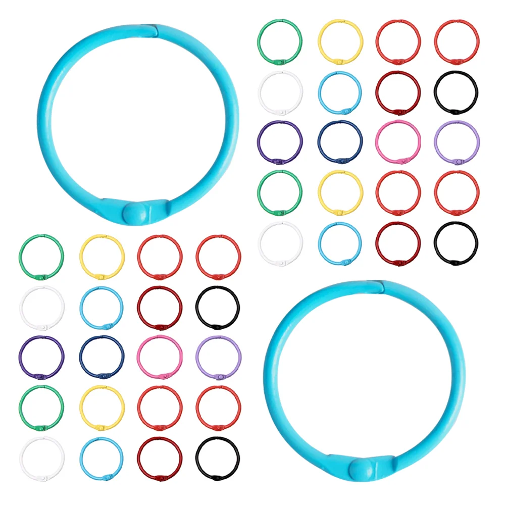 70 Pcs Loose Leaf Ring Binder Rings Keychain Circle for Paper Binding Convenient Pendant