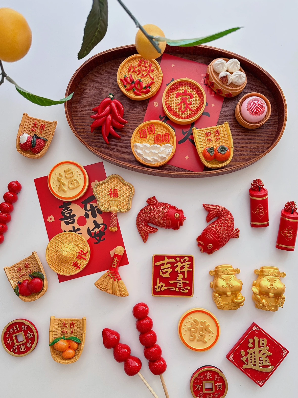 

Новогодний магнит на холодильник из смолы с изображением кролика, приносящий удачу и процветание, культурный креативный подарок в деревенском стиле