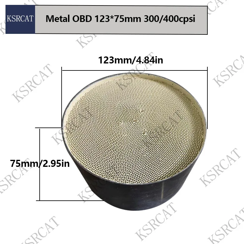 OBD 300/400Cpsi 123*75mm High Flow Automotive Catalyst Metal Round Catalytic Converter Metallic Substrate Catalyst