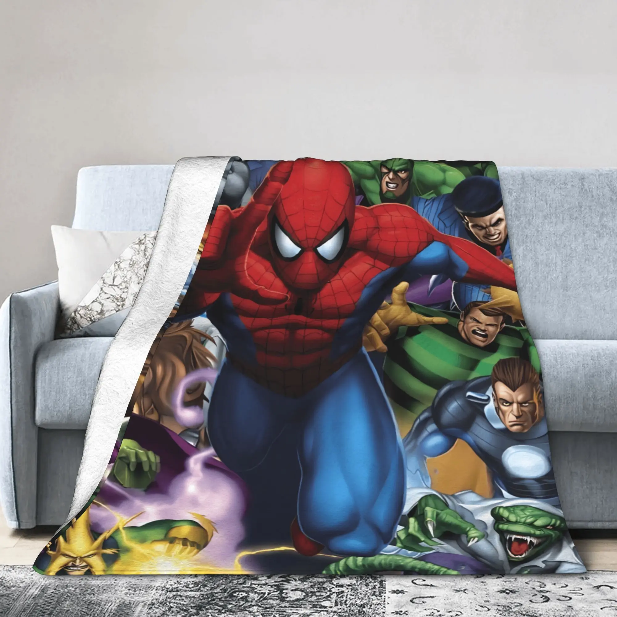 بطانية ناعمة دافئة للأطفال نزهة الرجل العنكبوت الفراش يلقي الفانيلا المفرش لغرفة المعيشة الشارع الاتجاه أريكة غطاء سرير