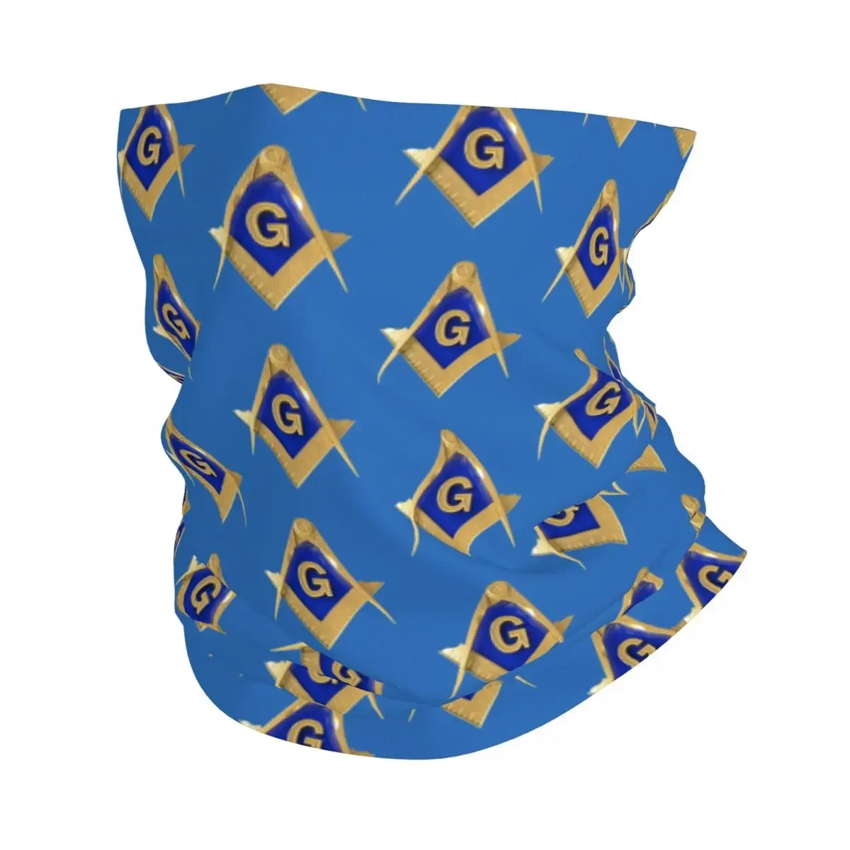 Freemason Gold Square Masonic Bandana Neck Gaiter for Ski Camping Women Men Wrap Scarf Balaclava Warmer