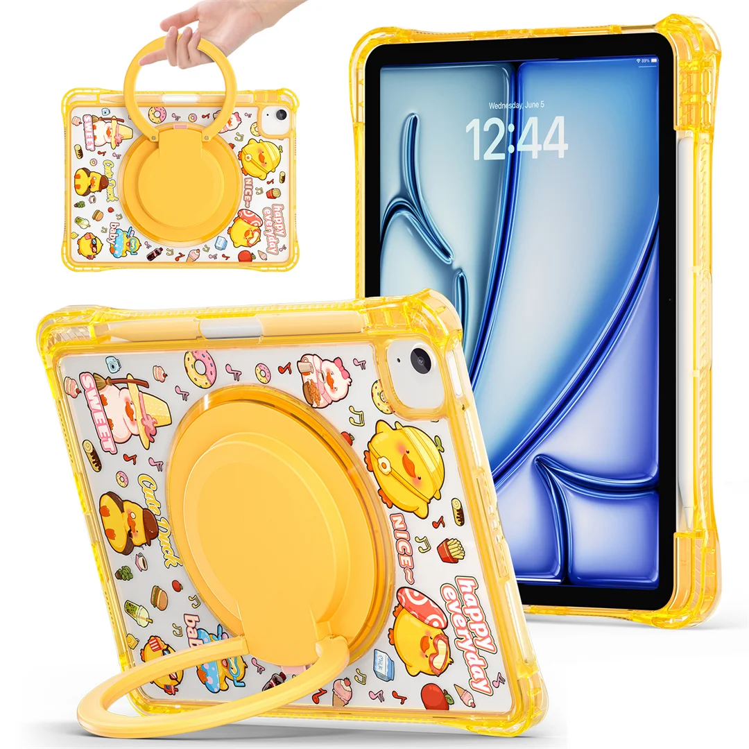 

Чехол для iPad Air 10.9, mini 6, 7, Pro 11 дюймов, с милым рисунком, удобный для путешествий, тонкий, легкий, с плечевым ремнем, слотом для Apple Pencil, ударопрочный