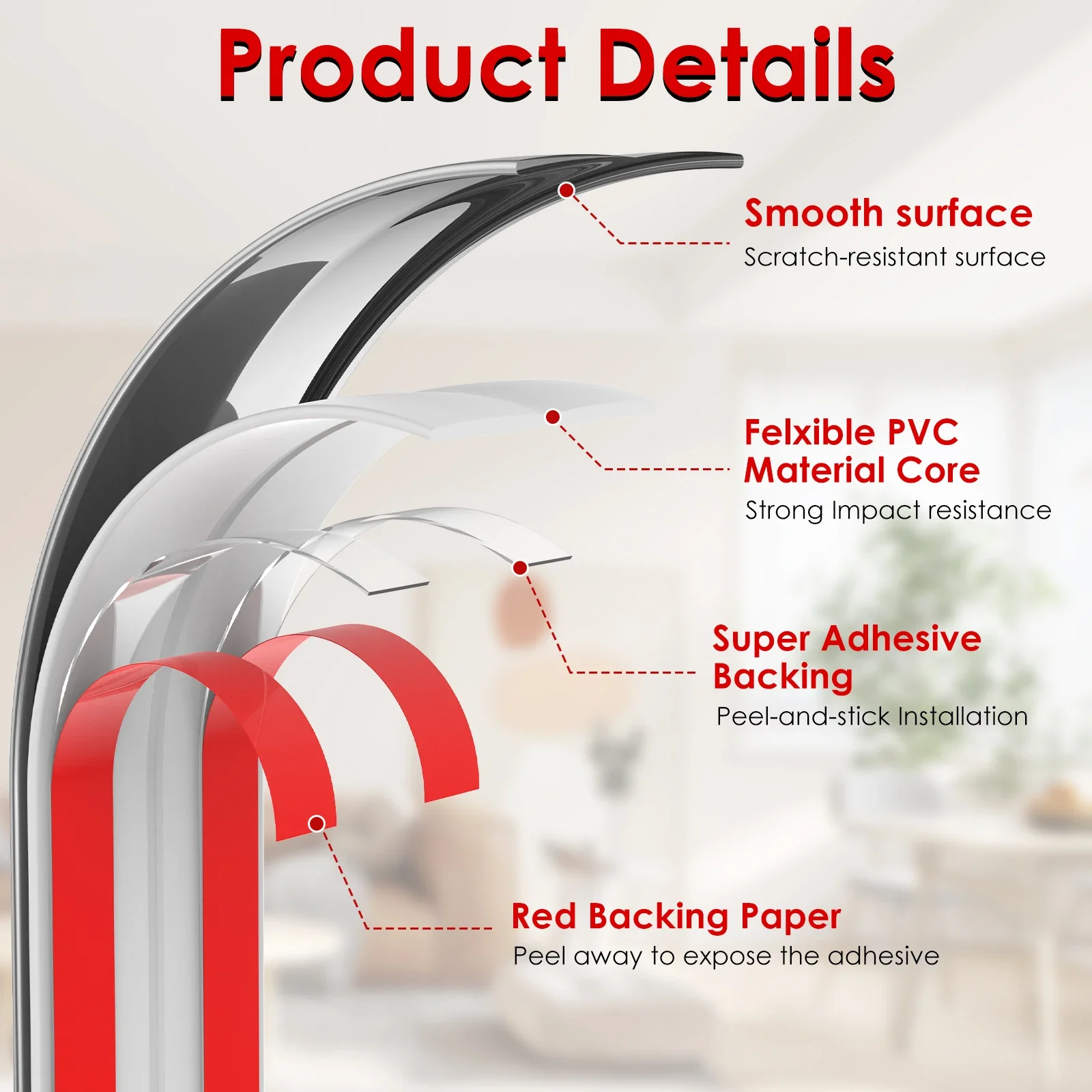 3M/9.84ft Table Edge Guard Self Adhesive Furniture Corner Protector Strip Waterproof Baby Child Anti-collision strip