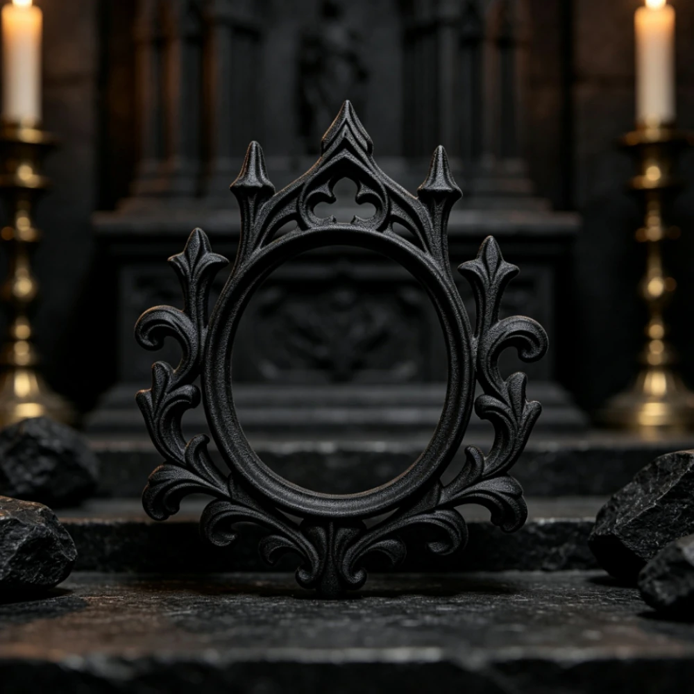 Gothic Baroque Mini Photo Frame 3D Print Ornate Retro Oval Frame Dollhouse Mirror Frames Rococo Window DIY Craft Ornaments Decor