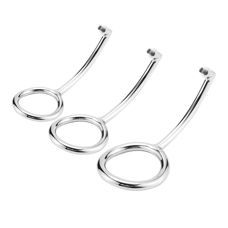 40/45/50mm Metal Anal Hook with Penis Ring for male Anal Plug Penis Chastity Lock Fetish Cock Ring Sex Toys for Men