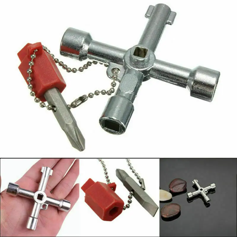 5 In 1  Universal Cross Square Triangle Train Electrical Cabinet Elevator Lift Key Wrench Spanner Drilling Hand Tools