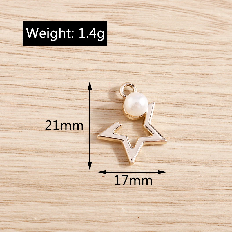 Tusember 10 Stück 17*21mm modische hohle Stern-Perlenanhänger für Ohrringe, Armbänder, Halsketten, Anhänger, handgefertigte Schmuckherstellung – Detail 9