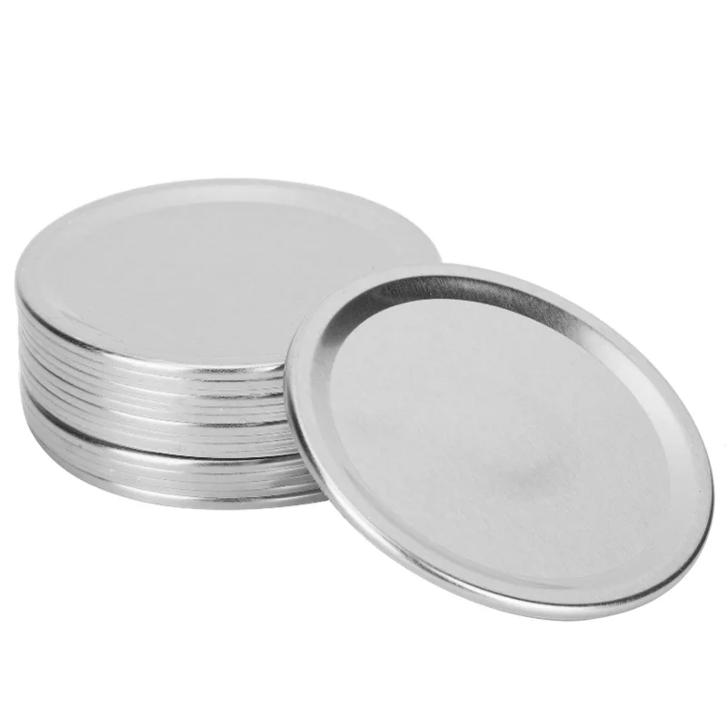 24PCS Round Split Type Lids Canning Jar Sealing Storage Covers For Regular Wide Mouth Jar(Silver 86mm)