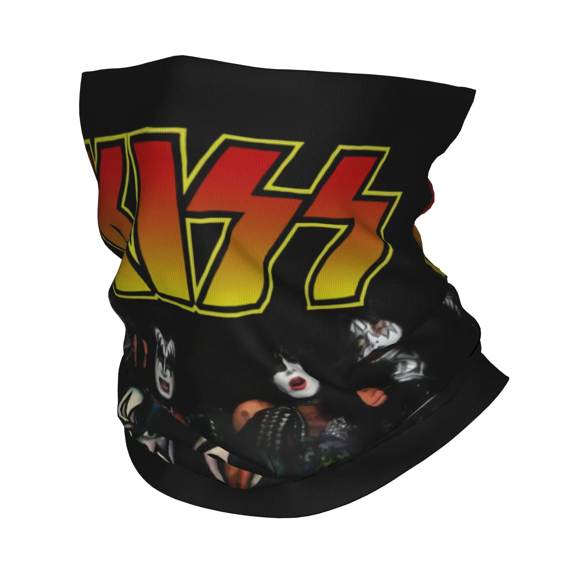 Custom K-Kisses Rock Roll Bandana Neck Gaiter Windproof Face Scarf Cover Men Women Heavy Metal Music Headwear Tube Balaclava