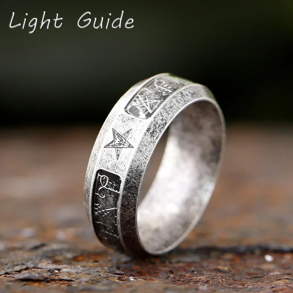 Bague vintage Lucifer Satan 2024 pour homme, avec Anubis, en acier inoxydable, style punk, bijou tendance, cadeau