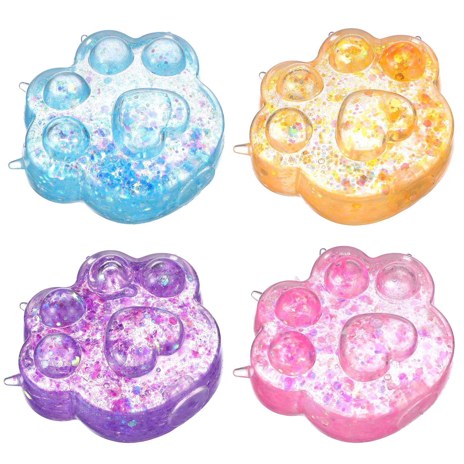 4Pcs Realistic Cat Paw Squishy Sensory Fun Soft Squeeze for Home Office Travel Relaxing Calming Fidget Squishy Cat Paw