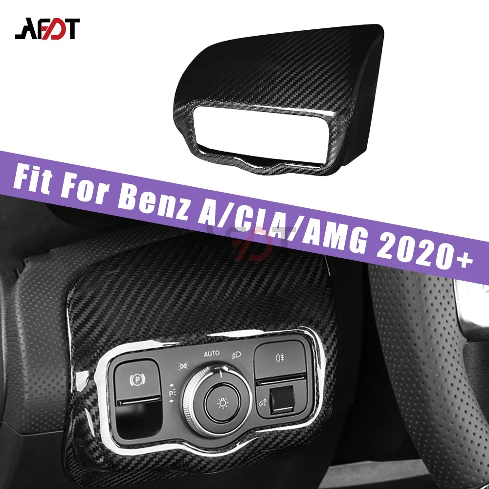 

AFDT For Benz W177 V177 A35 A45 CLA/AMG C118 2020-2024 Carbon Fiber Car Headlight Control Switch Button Cover Trim Sticker