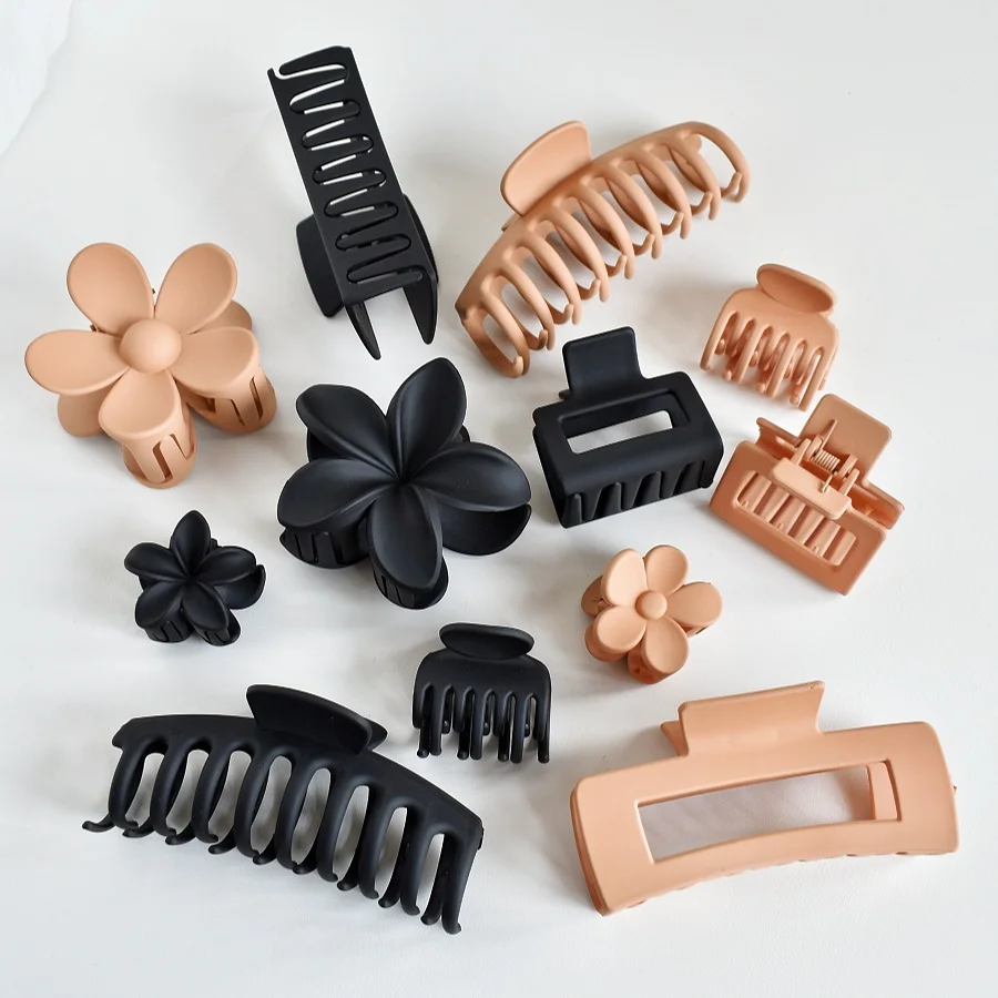 

12PCS/SET Ladies Matte various non-slip large medium small hair claw to meet the needs of various hair gifts