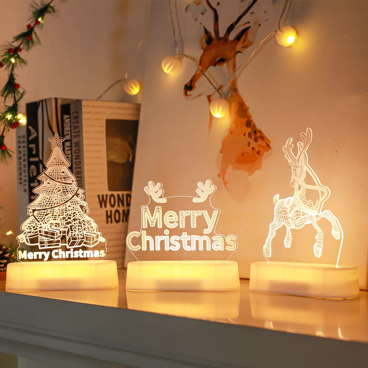 

Christmas Santa Claus Tree Night Light Merry Christmas Decorations For Home 2023 Navidad Kerst Natal Noel Xmas Table Ornaments