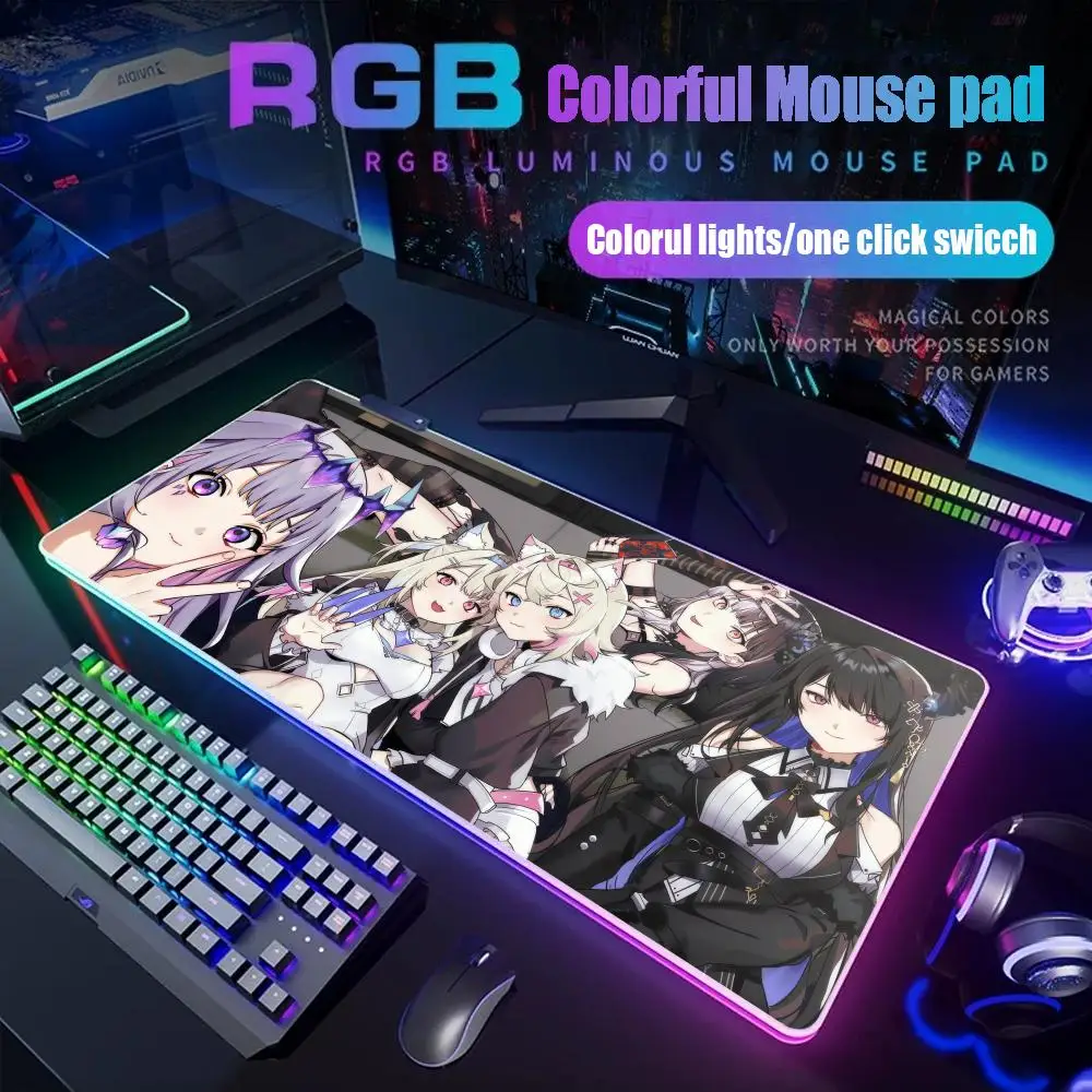 

Fuwamoco Mouse Pad Gamer Rgb Desk Mat Back Light Led Mousepad Setup Gaming Accessories Deskmat Big Mousepad Backlight
