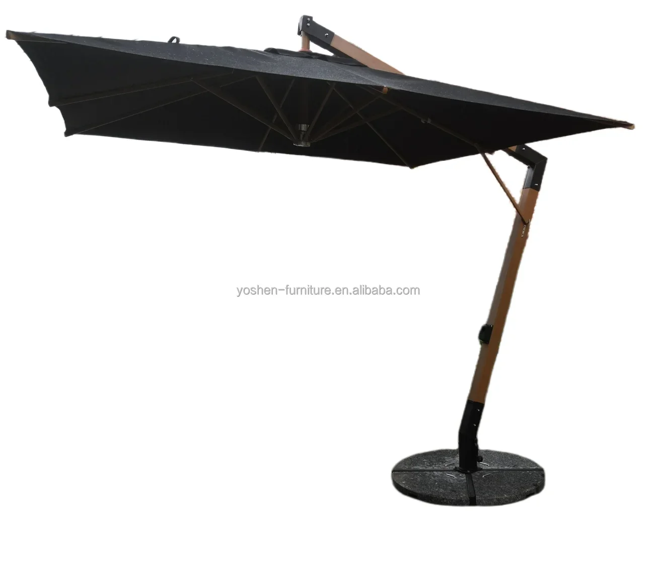 13 ft Large Garden Umbrella Parasol  Black Patio Umbrellas 4m Giant Black Cantilever Patio Umbrellas With Base