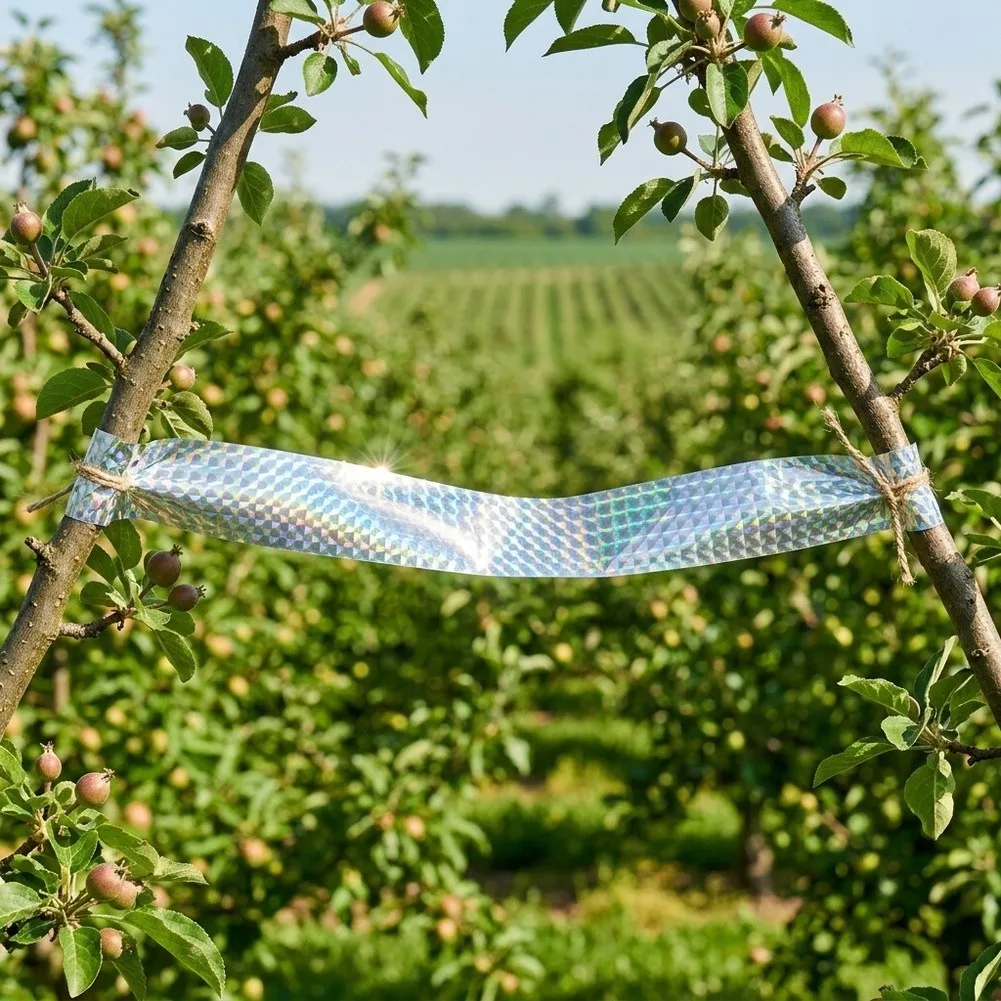 50m Bird Scare Tape Dual-Sided Reflective Construction for Humane Avian Deterrence in Open Field and Enclosed Grow Settings