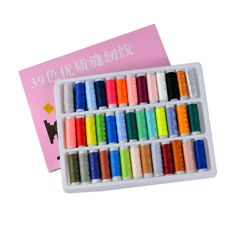 Mixed Colors 100% Polyester Yarn Sewing Thread Roll