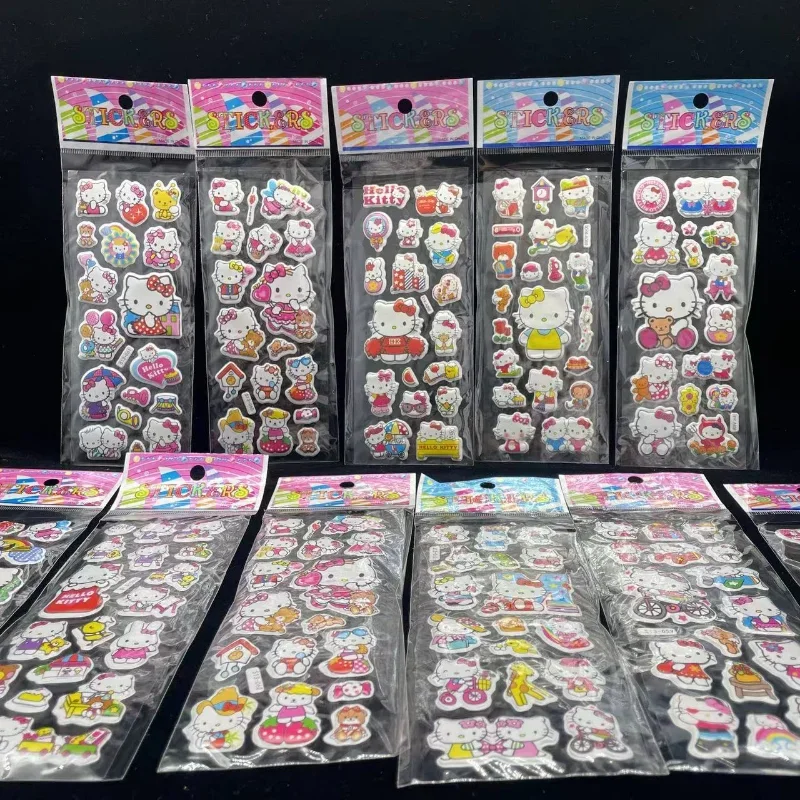 Kawaii HelloKitty stickers three-dimensional 3D bubble stickers cute cartoon Melody mobile phone decoration stickers for girls