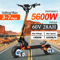 Z36 eScooters 5600W Dual Motor 60V28AH With Turn Signal Electric Scooter Hydraulic Brake 11'' Off-road Tubeless Tire E-Scooter