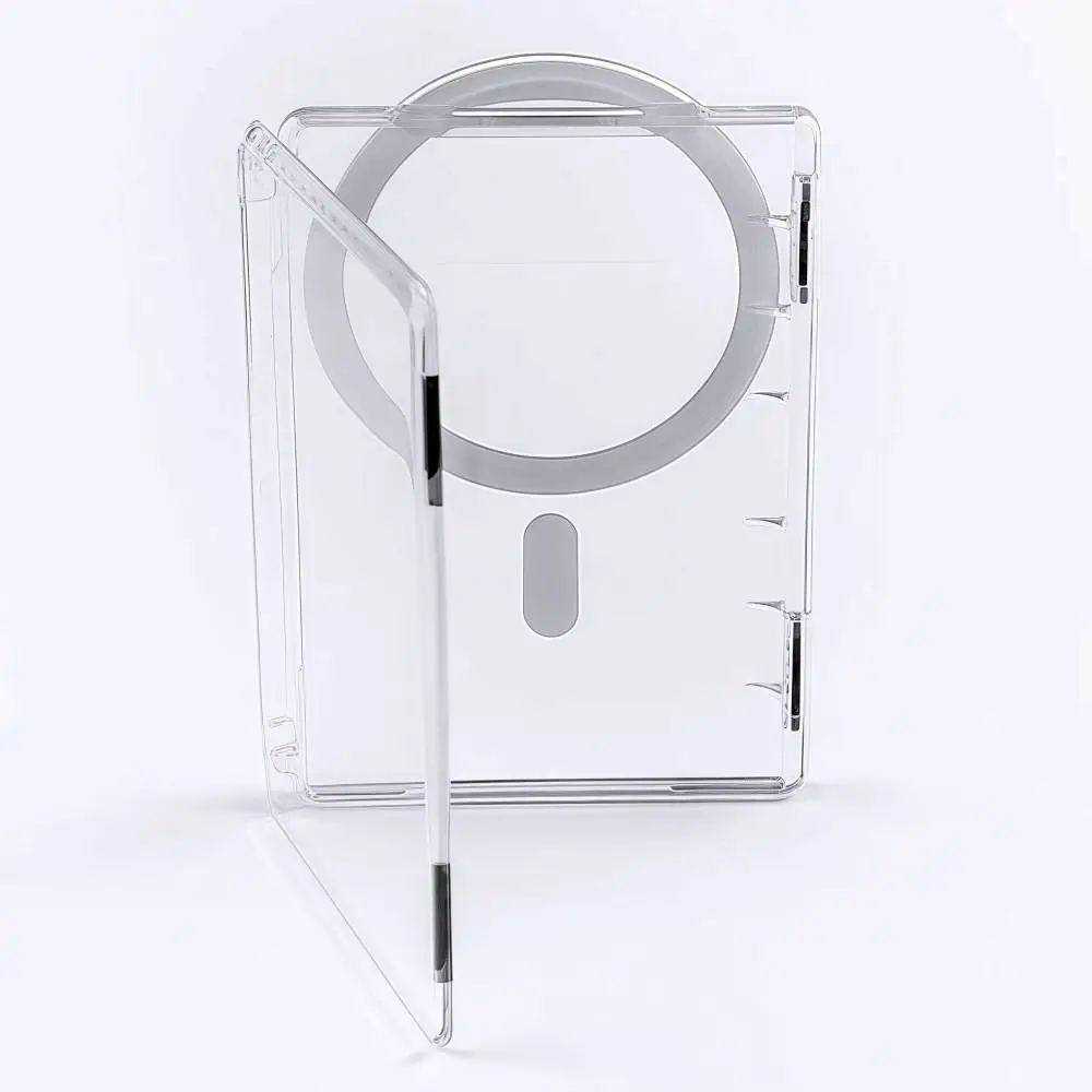 Transparent For MagSafe Card Sleeve 2 Card Slots Ultra-thin Magnetic Stand Card Holder Detachable Shockproof Wallet Phone Case