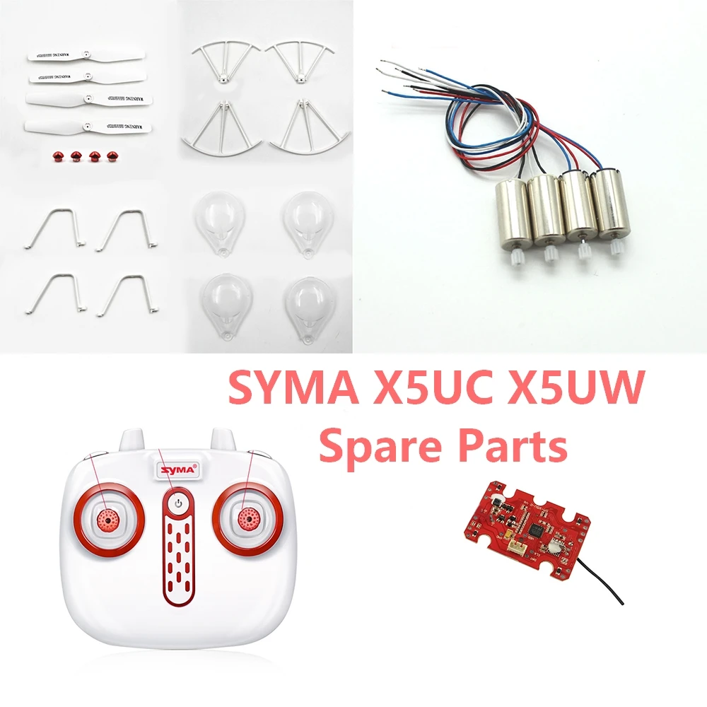 

Запасные части Syma X5UC X5UW для радиоуправляемого дрона, защитный чехол для лезвия двигателя, абажур, крышка шасси, приемная плата, камера и т. д.