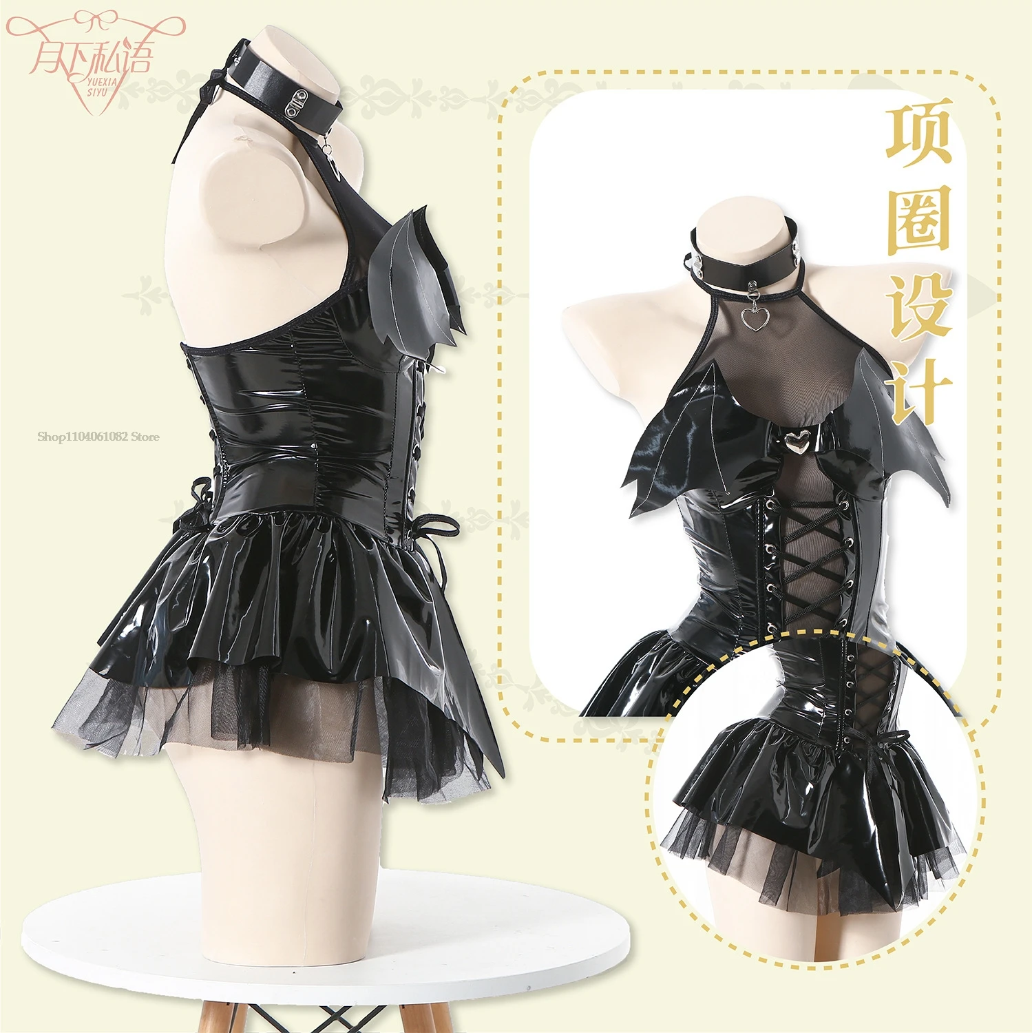 Sexy Cosplay Costume Lace Hollow Out Female Demon Perspective Short Skirt Pure Desire Spicy Girl Uniform