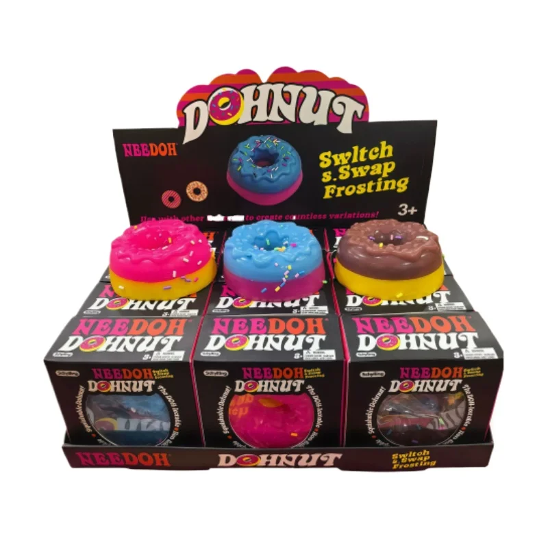 New Arrival Schylling NeeDoh Jelly Donut Squeeze Toy, Stress Relief Squishy Toy with Slow Rebound, Perfect Gift