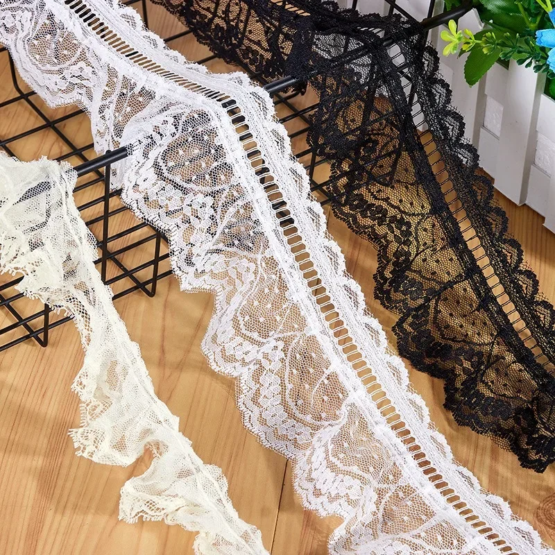 

New High-quality Pleated Lace, Polka Dot, Fungus Edge Handmade Wedding Dress, Fluffy Skirt, Women's Lolita Clothing Accessories